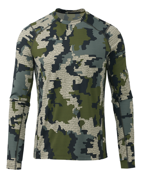 Front of Vital S1 Long Sleeve Crew in Verde Camouflage