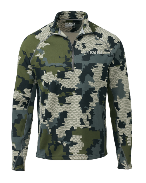 Front of Peloton 200 Zip-T in Verde Camouflage