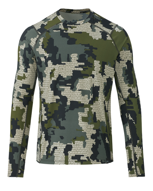 Front of Vital S2 Long Sleeve Crew in Verde Camouflage