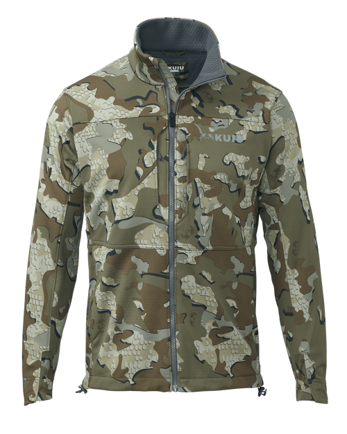 Front of Encounter Jacket in Valo Camouflage