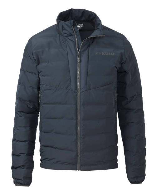 Front of Elements Jacket in Steel Blue