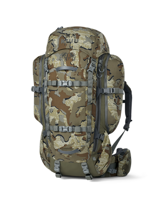Front angled view of ICON 6 6000 Pack in Valo Camouflage