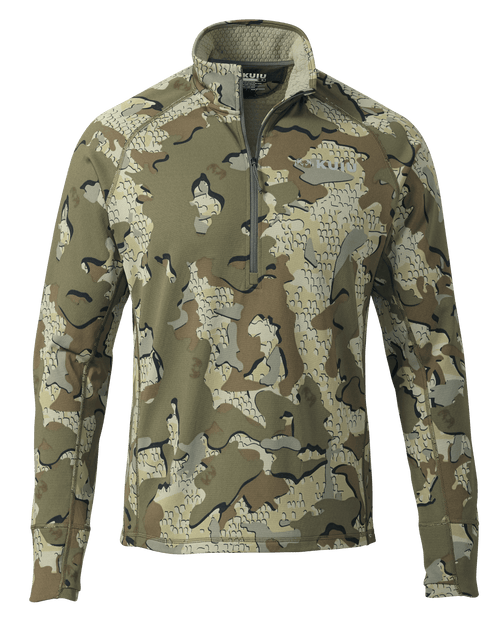 Front of Encounter 200 Fleece Zip-T in Valo Camouflage
