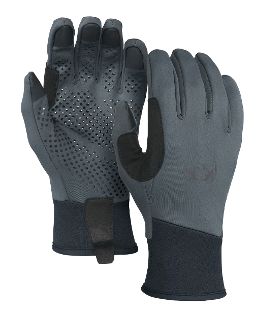 Front and Back of Axis Glove in Gunmetal Grey Color