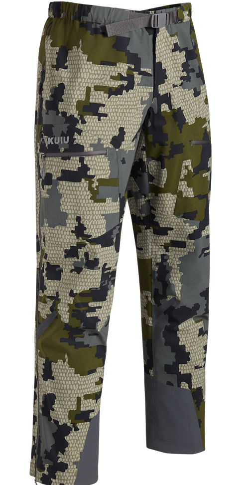 Front of Kutana Storm Shell Pant in Verde Camouflage