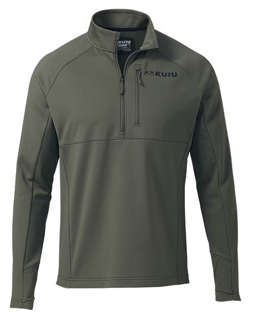 Front of StrongFleece 190 Zip-T in Ash Brown Color