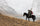 EJ Varos wearing Verde camouflage while riding a horse and packing out a mid-Asian Ibex on horseback