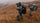 Three bowhunters looking through binoculars while stalking game on Kodiak Island in Alaska