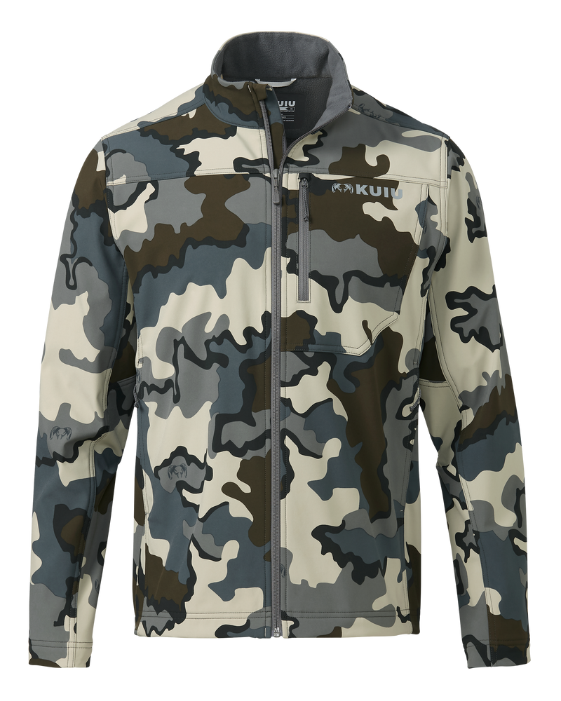 Front of Alpine Jacket in Vias Camouflage