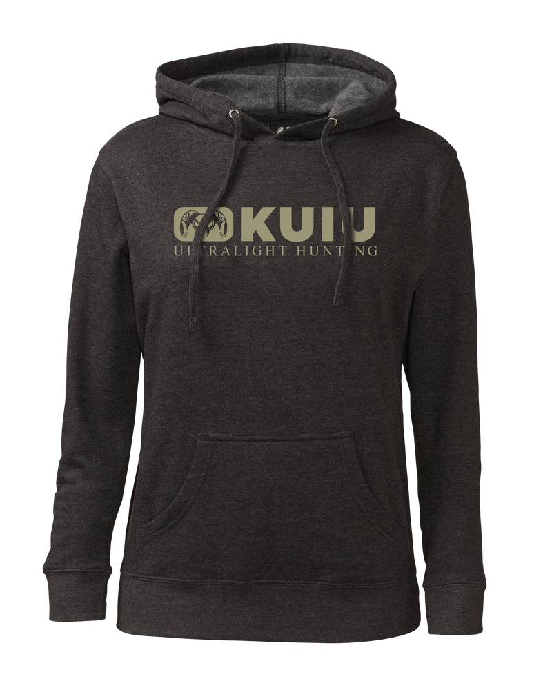 Front of Women’s Block Ram Hoodie in Charcoal Grey