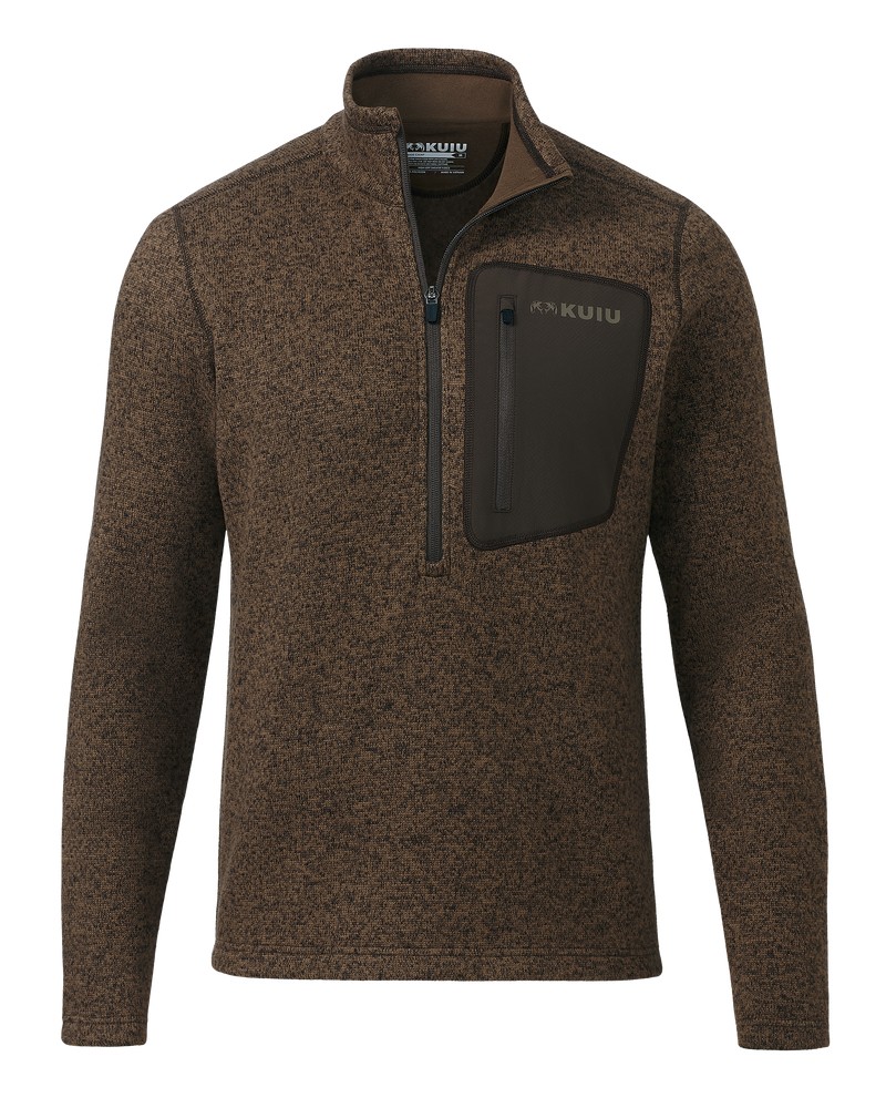 Front of Base Camp Pullover Sweater in Grizzly Brown Heather