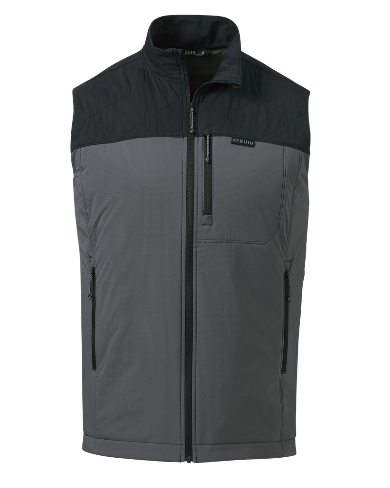 Front of Transit Packable Vest in Black/Gunmetal
