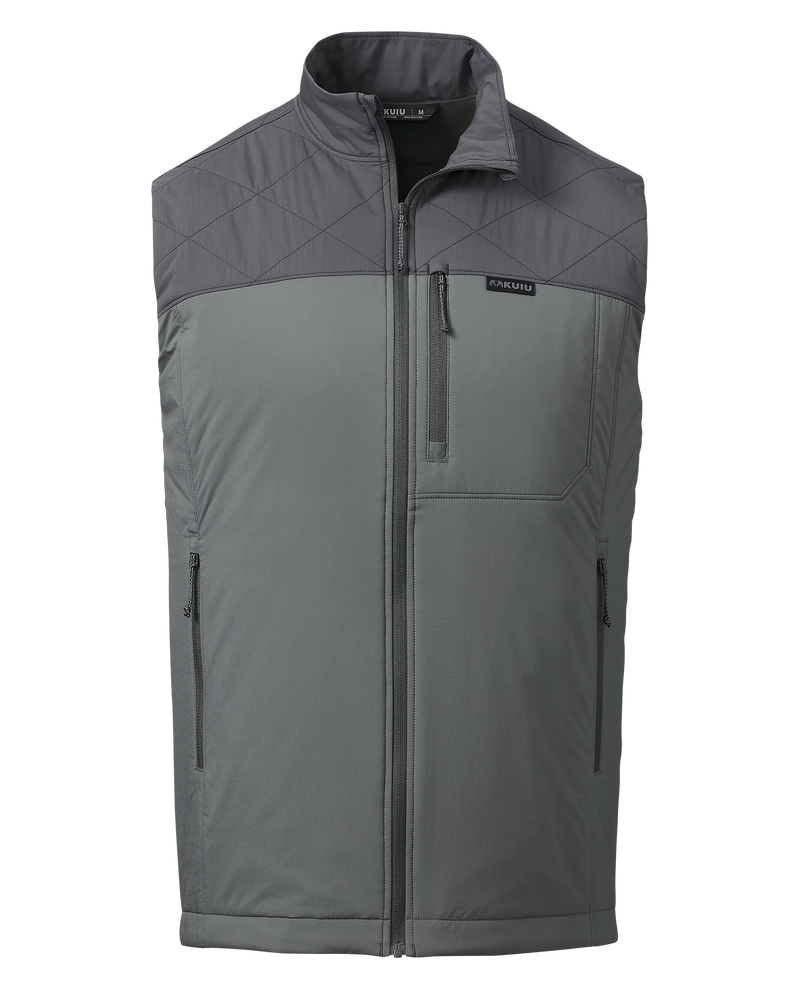 Front of Transit Packable Vest in Gunmetal/Stone