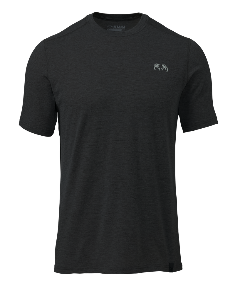 Front of ULTRA Merino 120 LT SS Crew-T in Black
