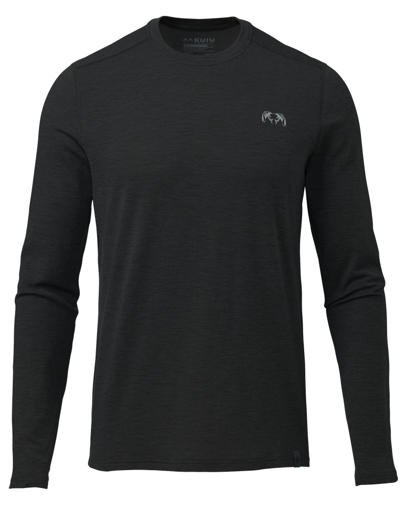 Front of ULTRA Merino 120 LT LS Crew-T in Black