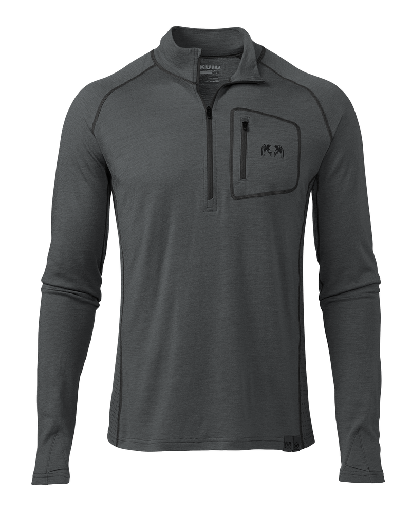 Front of Ultra Merino 145 Zip-T in Gunmetal Grey