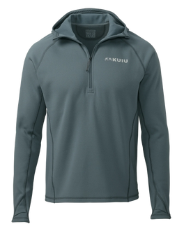 Front of Peloton 200 Zip-T Hoodie in Storm