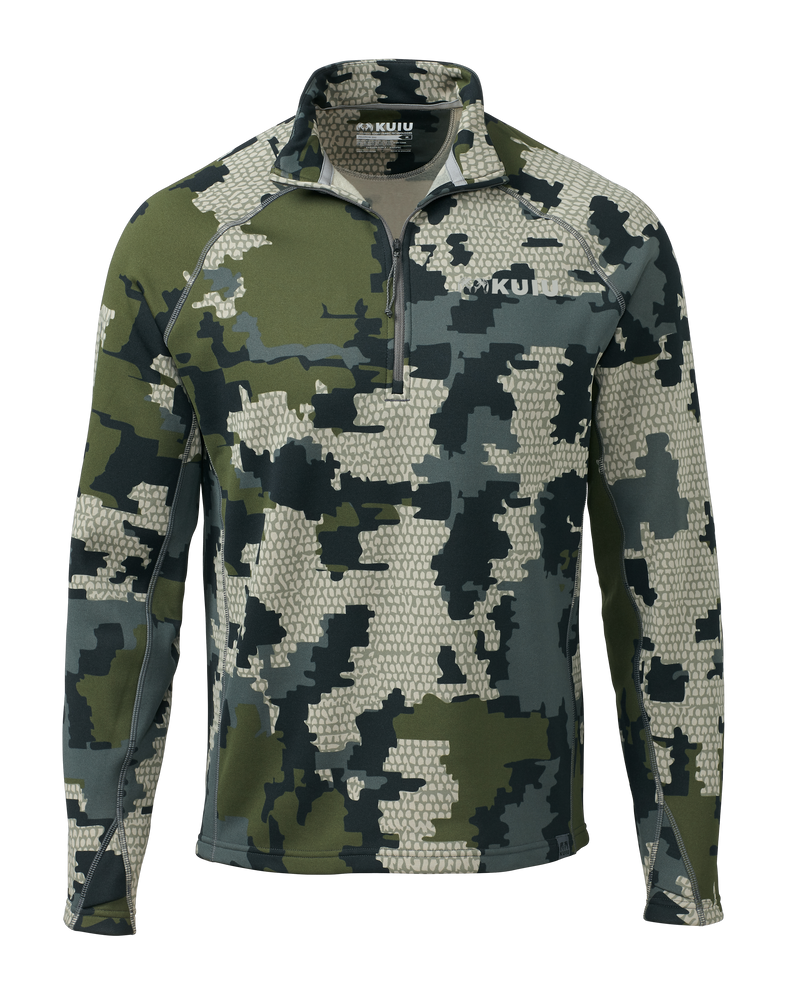 Front of Peloton 200 Zip-T in Verde Camouflage