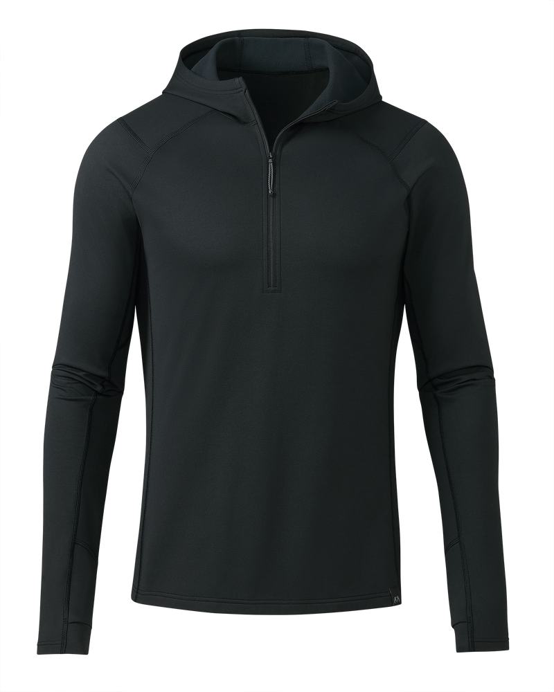 Front of Vital S3 Zip-T Hoodie in Black