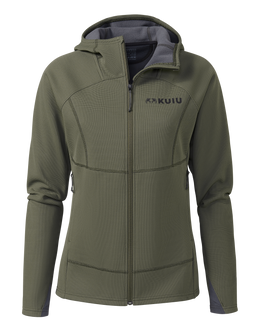 Front of Women's Peloton 240 Full Zip Hoodie in Ash Brown