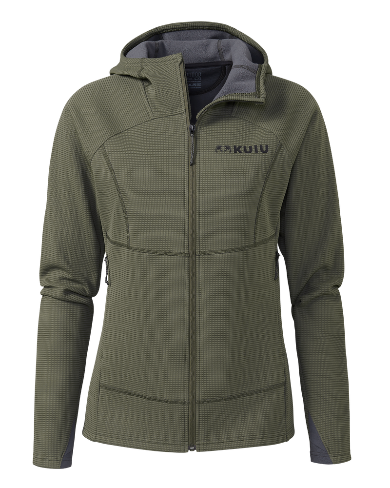 Front of Women's Peloton 240 Full Zip Hoodie in Ash Brown