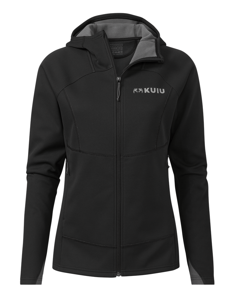 Front of Women's Peloton 240 Full Zip Hoodie in Black