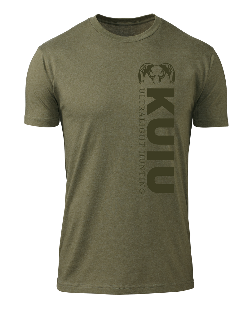 Front of KUIU Solid Vertical T-Shirt in Military Green