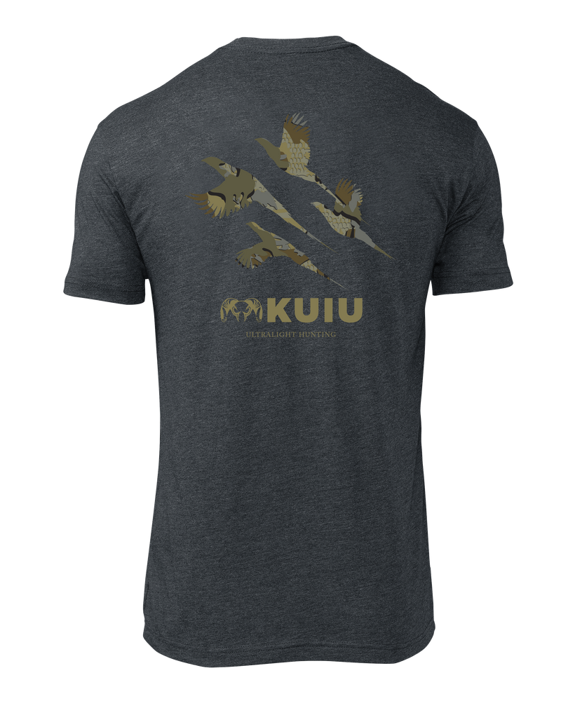 Back of KUIU Valo Upland T-Shirt in Charcoal Grey