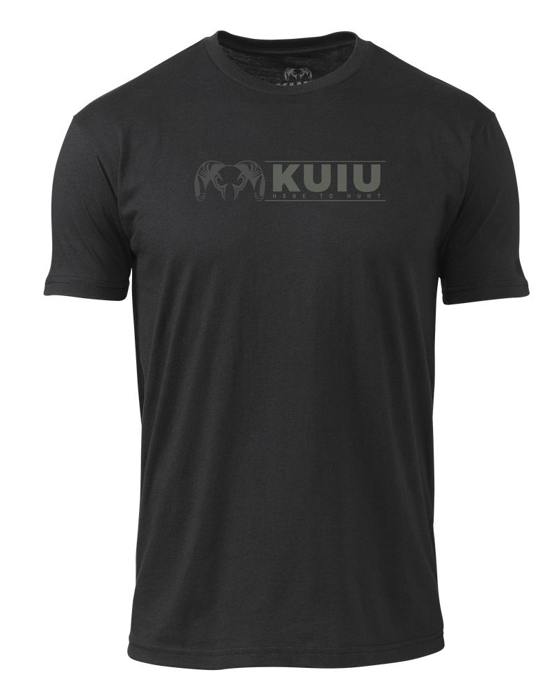 Front of KUIU Here to Hunt Logo T-Shirt in Black