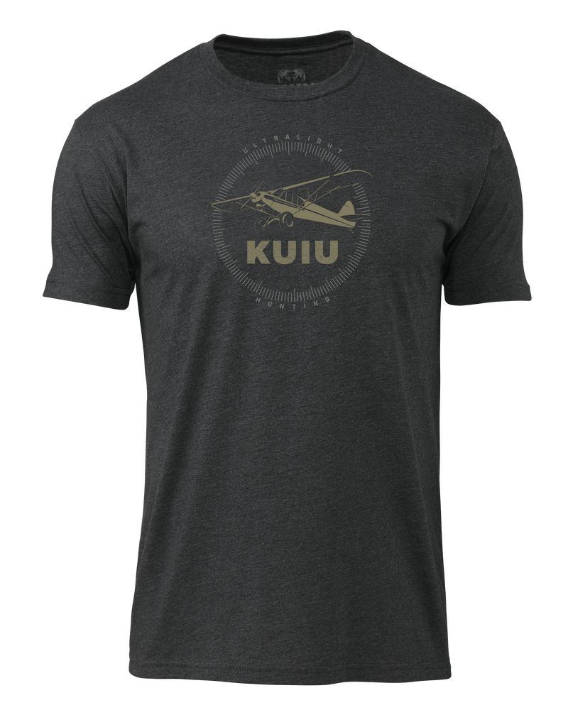 Front of KUIU Super Cub Log T-Shirt in Charcoal Grey