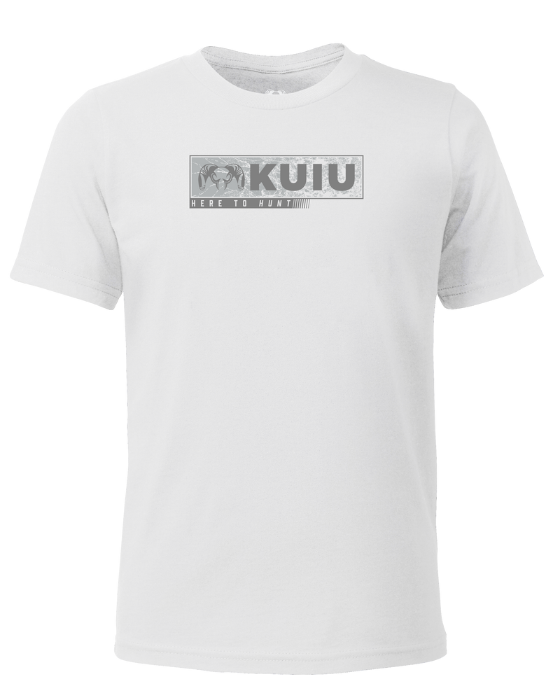 Front of Youth Here to Hunt Gritstone T-Shirt in White