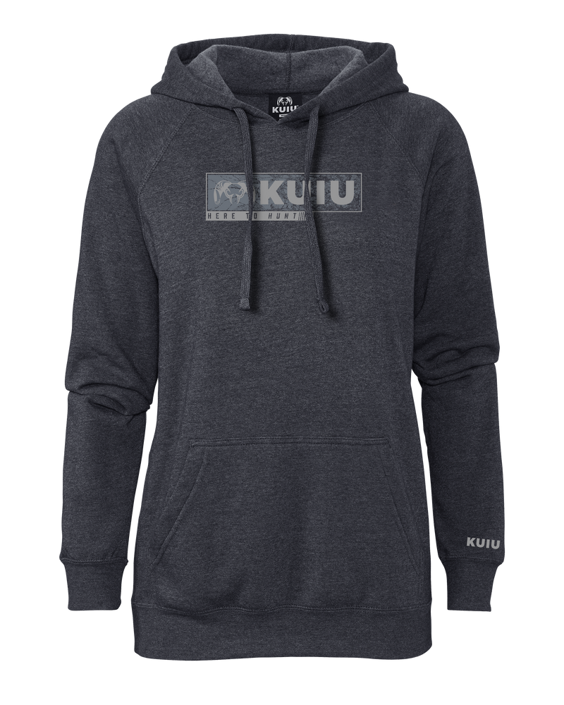 Front of Women's Here to Hunt Gritstone Hoodie in Midnight Navy