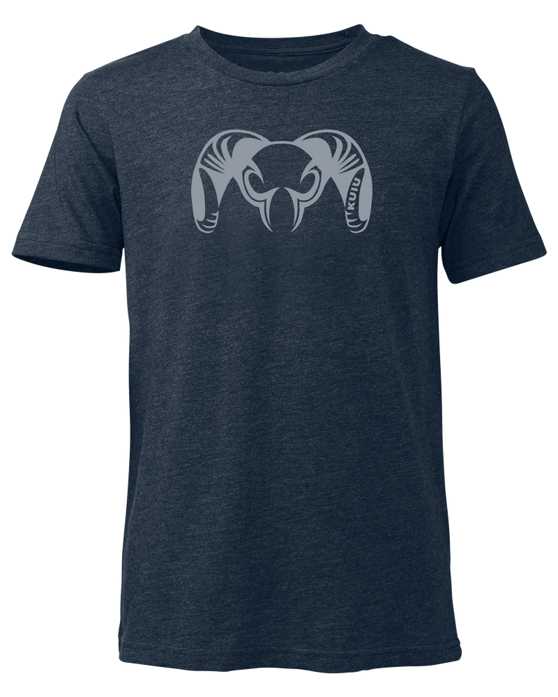 Font of Youth Engraved Ram T-Shirt in Navy Blue