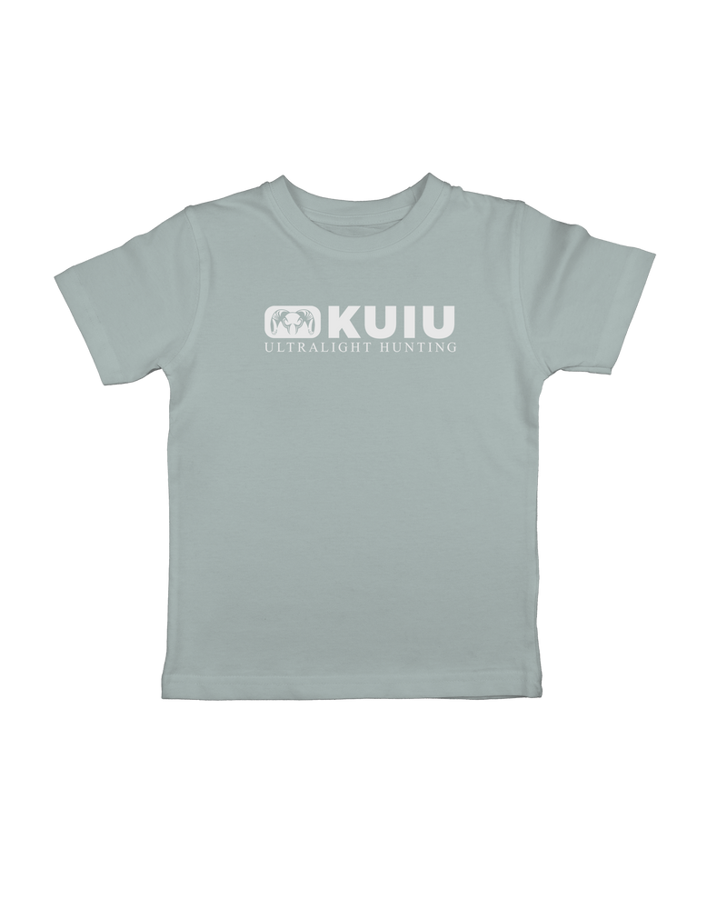 Front of Toddler Block Logo T-Shirt in Tide Sage Green