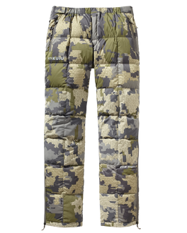 Front of Super Down PRO Pant in Verde Camouflage