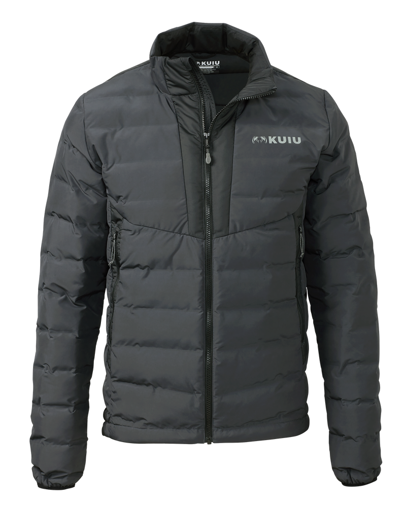 Front of Elements Jacket in Gunmetal Grey