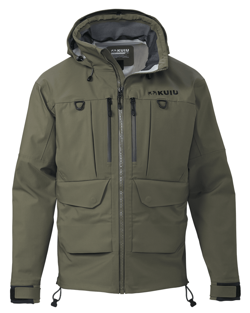 Front of HD Flex Storm Shell Jacket in Ash Brown