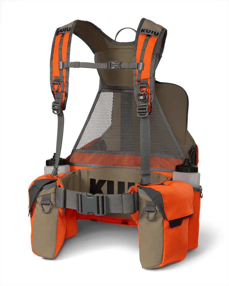 Back of Upland Field Vest in Blaze Orange