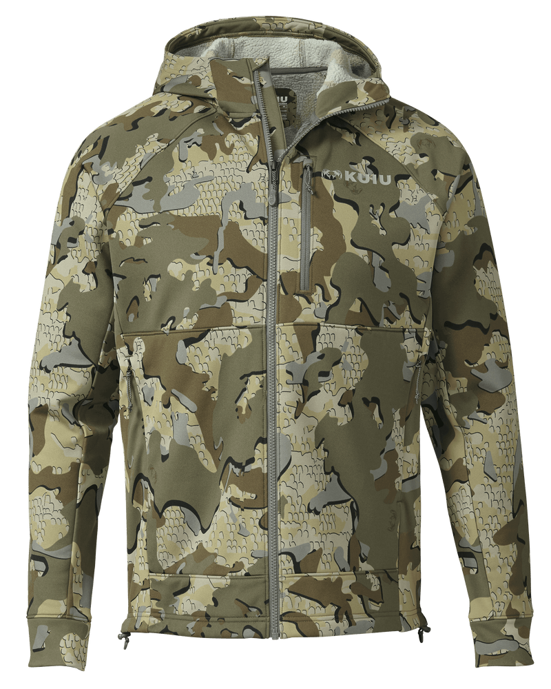 Front of StrongFleece 275 Full Zip Hoodie in Valo Camouflage