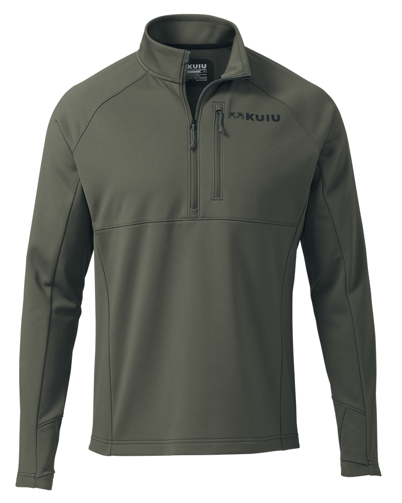Front of StrongFleece 190 Zip-T in Ash Brown