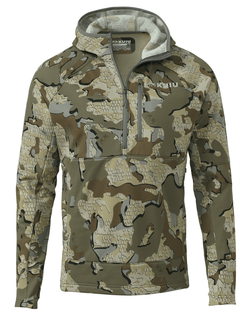 Front of StrongFleece 235 Zip-T Hoodie in Valo Camouflage