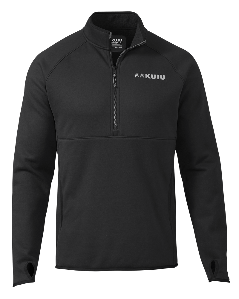 Front of Encounter 290 Fleece Zip-T in Black