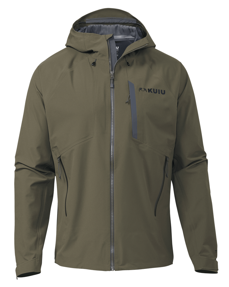 Front of Chugach TR Rain Jacket in Ash Brown