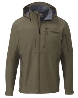 Front of Guide PRO Hooded Jacket in Ash Brown