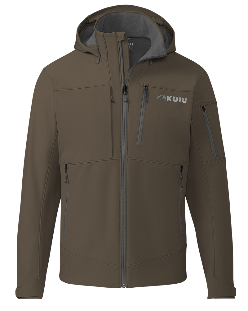 Front of Guide PRO Hooded Jacket in Major Brown