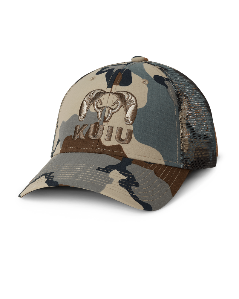 Front of PRO Mesh Back CORDURA® Hat in Vias Camouflage