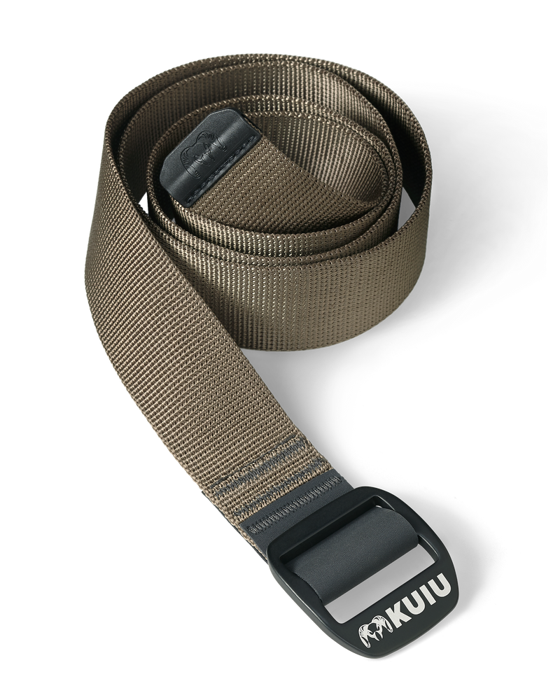 Wrapped up KUIU Webbing Belt in Ash Brown Color