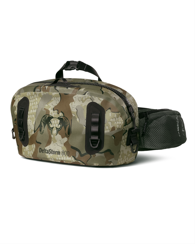 Front of DeltaStorm 800 Submersible Waistpack in Valo Camouflage