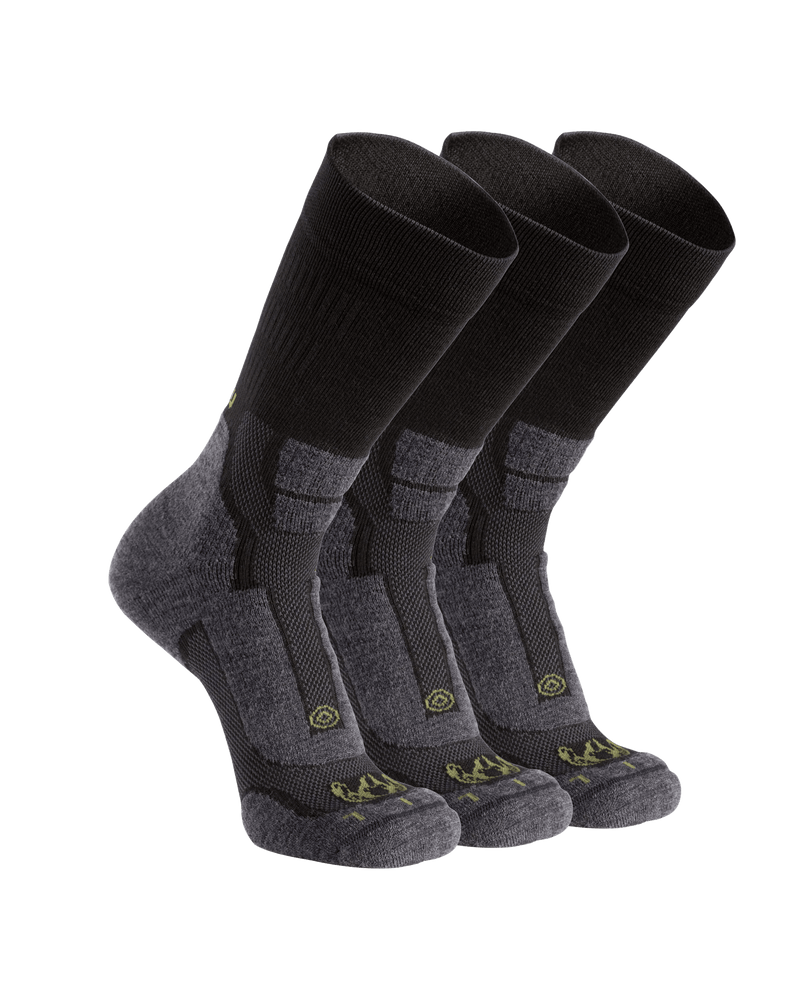 Strongwool Hybrid Crew Sock in Grey Green Pack 3 Socks Shown
