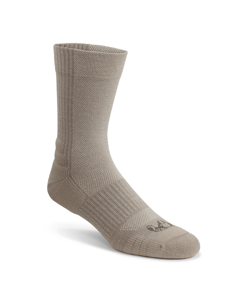 Front of Merino Lightweight Performance Sock in Khaki